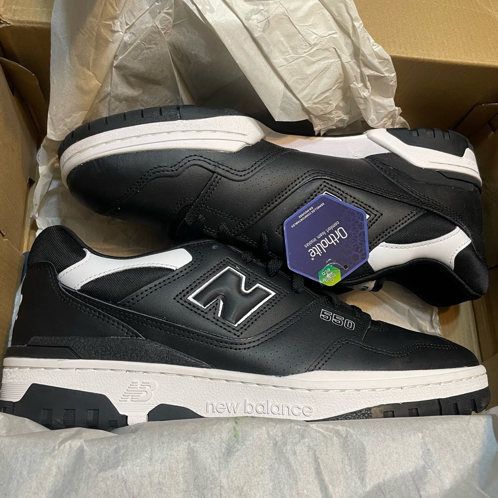 NWT New Balance 550 "Black White" sneaker Men’s size 13 shoe running clean Y2K